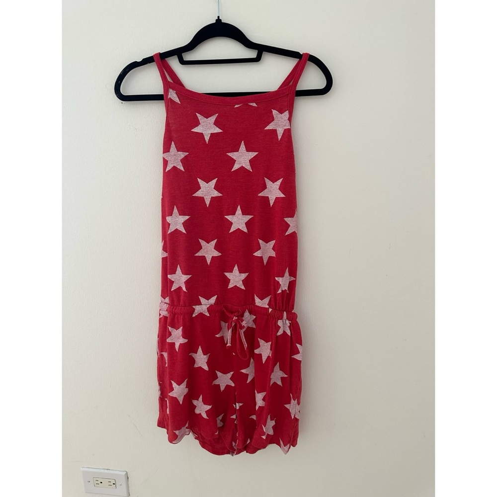 Alternative Sleeveless Romper Red With White Stars - Picture 1 of 5